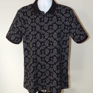Robert Graham KRAMER Paisley Print Black Polo Shirt